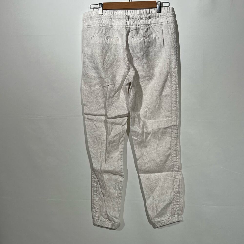 Athleta White Cabo Linen Cheetah Print Grey Joggers Pants Womens Size 8 Casual - Picture 4 of 6